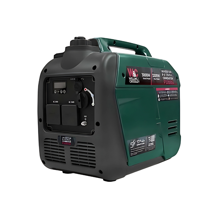 Welling & Crossley WC-P3200Si 3.20kW Ultra-Quiet Portable Inverter Generator with Pure Sine Wave & LCD Display