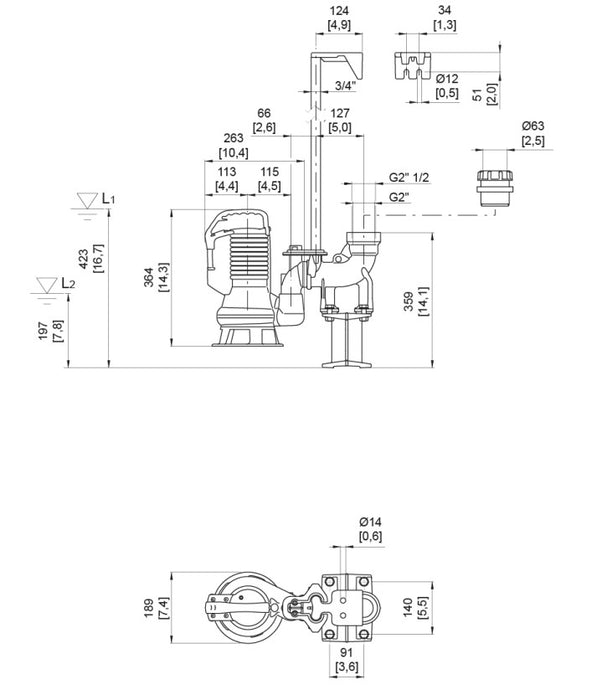 Zenit DG Blue PRO 150 Series 1.10kW 240v Cast Iron Heavy Duty Vortex Drainage Pump (Max 600LPM/120kPa)