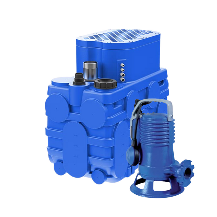 Zenit ZENBLUE 250L Automatic Wastewater Lifting Station with GR BluePRO 100 0.75kW Grinder Pump (Max 460LPM/110kPa)