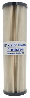Sediment Filters 10" x 2.5" Polyester Pleated Product Name: 10" x 2.5" SF Polyester Pleated Cartridge 1 Micron