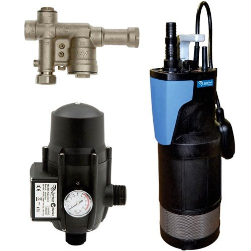ClayTech Automatic Diverter Systems InTank Pumps Product Name: CMS C6A1 DiverTron C6 Rainwater Pump With 1" AcquaSaver 650W, CMS C6A2 DiverTron C6 Rainwater Pump With ¾" AcquaSaver 650W, CMS C7A1 DiverTron C7 Rainwater Pump With 1" AcquaSaver 750W, CMS C30A1 Bluediver C30A Rainwater Pump With 1" Acquasaver 650W, CMS C30A2 Bluediver C30A Rainwater Pump With ¾" Acquasaver 650w