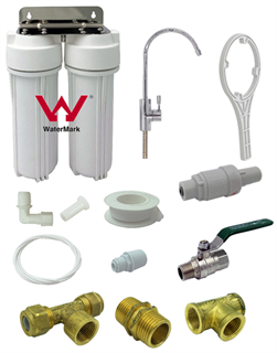 Twin U-Sink Complete Home Water Filter Kit with Tap Title: Default Title