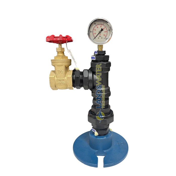 40mm Domestic Bore Cap Headworks with Pressure Gauge and Valve