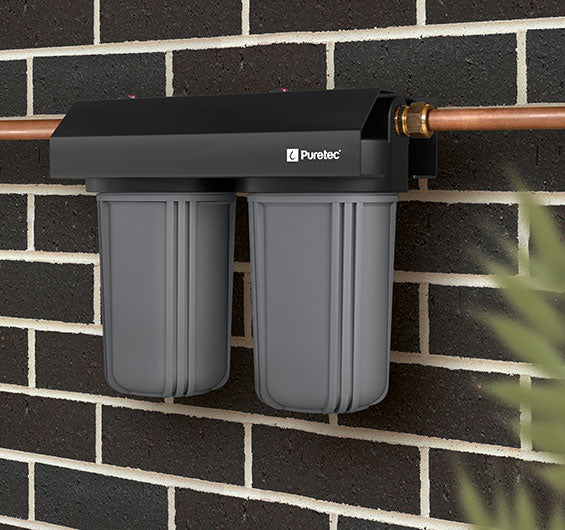 Puretec Ecotrol EM2 | High Flow Dual Whole House Water Filter Systems Product Name: EM2-60 Whole House Rainwater Filter 10" 60LPM (1" Connection), EM2-65 Whole House Rainwater Filter 10" 65LPM (1.5" Connection), EM2-75 Whole House Rainwater Filter 10" 75LPM (1" Connection), EM2-80 Whole House Rainwater Filter 10" 80LPM (1.5" Connection), EM2-100 Whole House Rainwater Filter 20" 100LPM (1" Connection), EM2-110 Whole House Rainwater Filter 20" 100LPM (1.5" Connection), EM2-140 Whole House Rainwater Filter 20"
