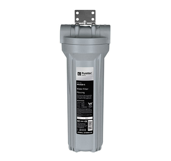 Puretec HD Series | Standard Filter Housing Product Name: HD1006-S - Filter Housing Silver 10" 1/4 Connection (30Lpm), HD1020-S - Filter Housing Silver (Slimline) 10" 3/4" Connection (38Lpm), HD1020-K - Filter Housing Kit (Silver Bowl) 10" 3/4" Connection (38Lpm)