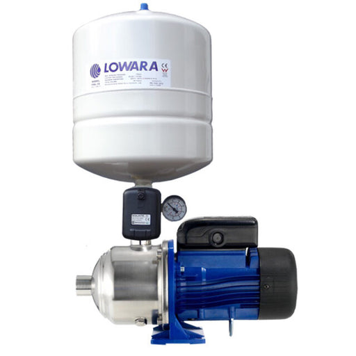 Lowara 3HMP Horizontal Multistage Pump with Pressure Tank & Switch Product Name: 3HM02P 0.50kW, 3HM03P 0.50kW, 3HM04P 0.50kW, 3HM05P 0.75kW