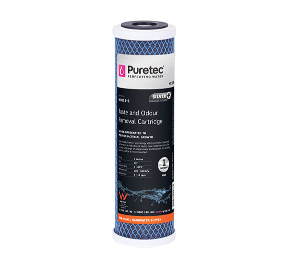 Puretec Ecotrol ESR2 Series | Undersink UV Water Filter System Product Name: Silver Impregnated Moulded Carbon Cartridge 1 Micron