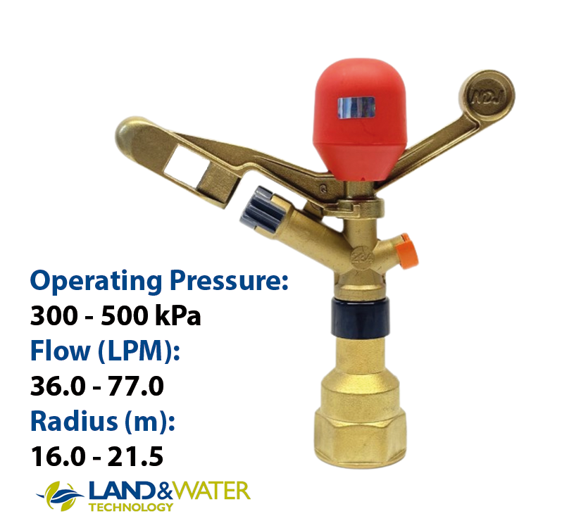 Naan 233 3/4 Full-Circle Brass Impact Sprinkler - Dural Irrigation