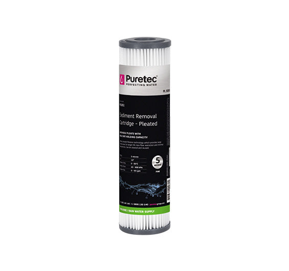 Puretec Hybrid M1 Mini Series | Undersink Filter System Product Name: Replacement Pleated Sediment Cartridge - Washable (5 Micron)