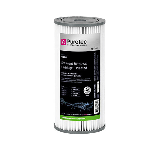 Puretec R1 | Whole House UV Water Treatment System Product Name: Replacement Pleated Sediment Cartridge (Washable) 5 Micron