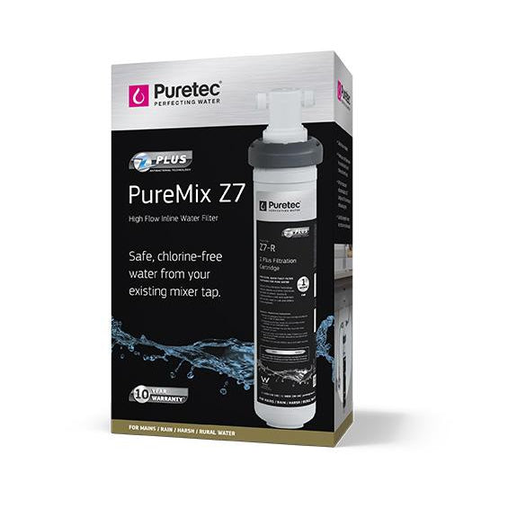 Puretec PureMix Z7 | High Flow Inline Undersink Water Filter for Harsh Water (1 micron) Product Name: Puretec z7 PureMix Highflow Inline Water Filter System