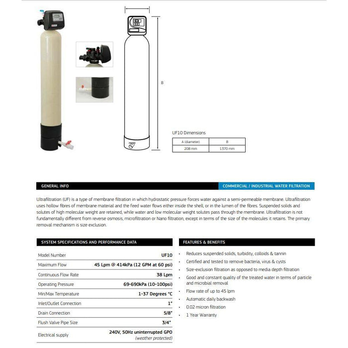 Puretec UF10 Ultra Filtration System Title: Default Title