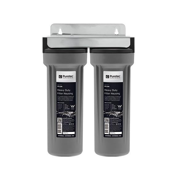 Puretec CD13 Series | Twin Undersink Housing Filter System Product Name: Twin Undersink Filter Housing Assembly (Grey Bowl) 3/4" Connection
