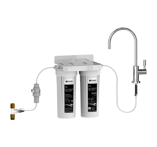 Puretec TS100 Series | Twin Undersink Water Filter System Product Name: Puretec TS100 Twin Undersink Water Filter System, Replacement Polyspun Sediment Cartridge (5 Micron), Replacement Granular Carbon Cartridge (5 Micron)