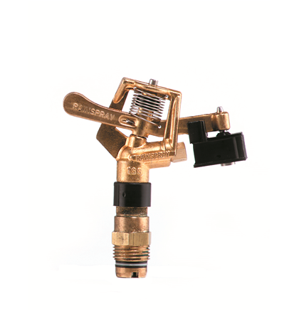 Toro Model 1SS Brass Wedge Drive 15mm Single Nozzle 24deg Trajectory Impact Sprinkler
