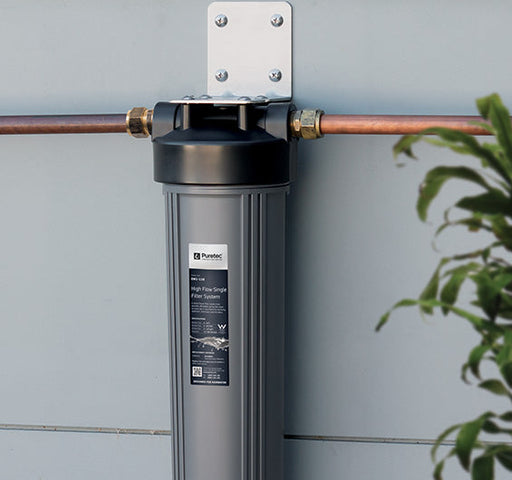 Puretec WH1 Series | Whole House Single Water Filter System Product Name: WH1-30 Heavy-Duty 10" High Flow Single Filtration System 30 Lpm 1" Connection with Cartridge, Replacement 10" Maxiplus Carbon Block Cartridge 10 Micron, WH1-60 Heavy-Duty 20" High Flow Single Filtration System 60Lpm 1 1/2 Connection with Cartridge, Replacement 20" Maxiplus Carbon Block Cartridge 10 Micron