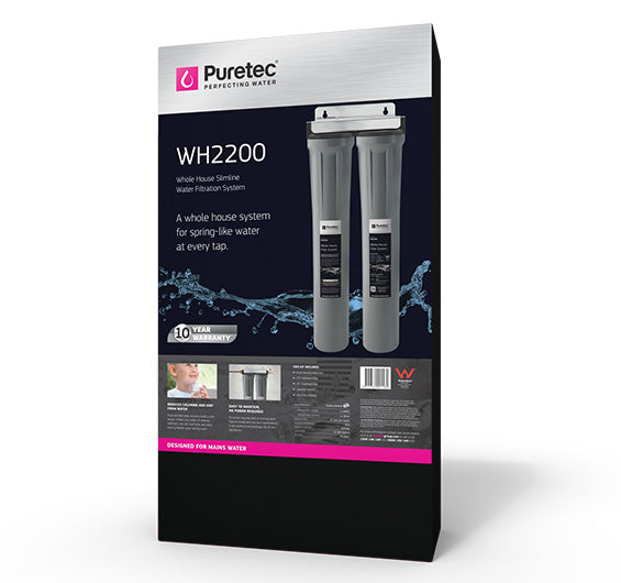 Puretec WH2200 Series | Whole House Slimline Water Filter System Product Name: WH2200 Heavy Duty 20" Slimline Dual Filtration System 27Lpm 3/4 Connection with Cartridges