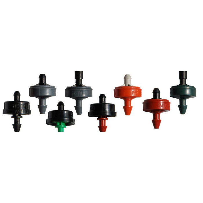 Netafim PC Spray Stake Dripper Assembly Complete x 50 Product Name: 12 L/Hr 1 Sided (Fuchsia), 20 L/Hr 1 Sided (Dark Grey), 20 L/Hr 2 Sided (Light Grey), 25 L/Hr 2 Sided (Light Grey), 30 L/Hr 2 Sided (Light Brown), 35 L/Hr 2 Sided (Light Blue), 40 L/Hr 2 Sided (Light Blue)