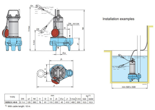 Calpeda GQSM 40-9 Submersible Drainage & Sewage Pump Title: Default Title