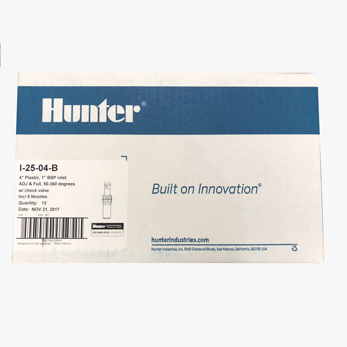 Hunter I-25 Ultra 100mm Adjustable Gear Drive Sprinkler - 12/Box Product Name: I25 Ultra Sprinkler (Plastic) x 12, I25 Ultra Sprinkler (Stainless Steel) x 12