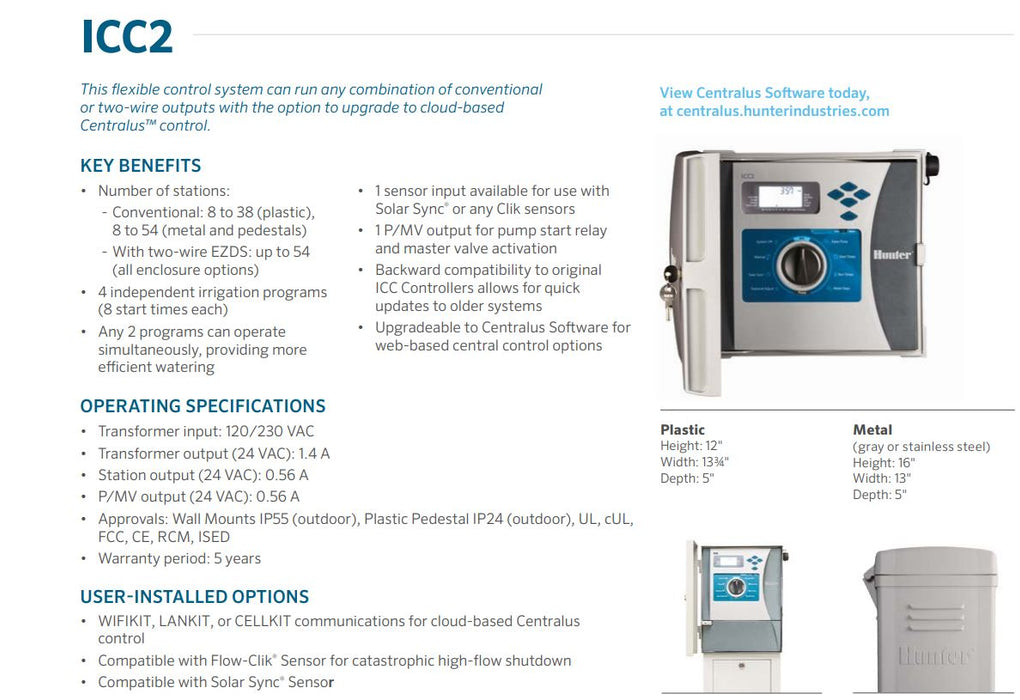 Hunter ICC2 Modular Irrigation Outdoor Controller | Shop Online