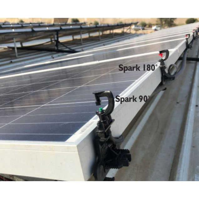 Naan Dan Jain Spark - Solar Panel Cleaning Sprinklers Product Name: Spark Half Circle Kit 120Lph with 20cm Butterfly Tube, Spark Quarter Circle Kit 105Lph with 20cm Butterfly Tube, Fast-N-Fast Connector (Optional)