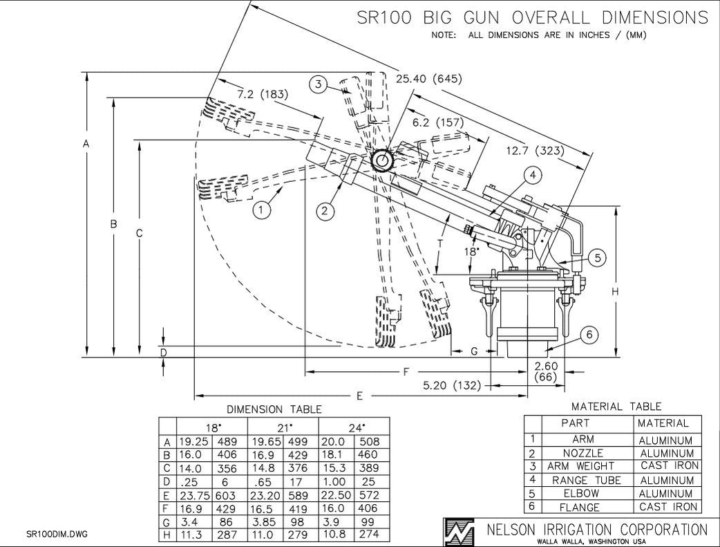 Nelson SR100 Part Circle Big Gun Sprinkler