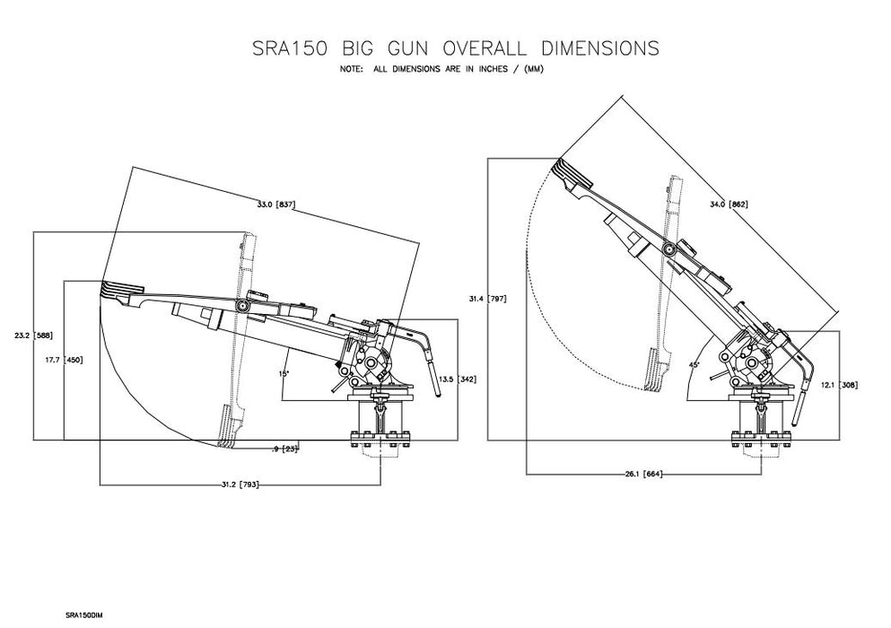 Nelson 150 Series SRA150 15-45° Adjustable Big Gun Sprinkler