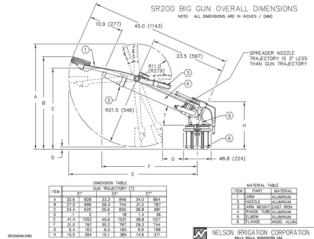Nelson SR200 Part Circle Big Gun Sprinkler