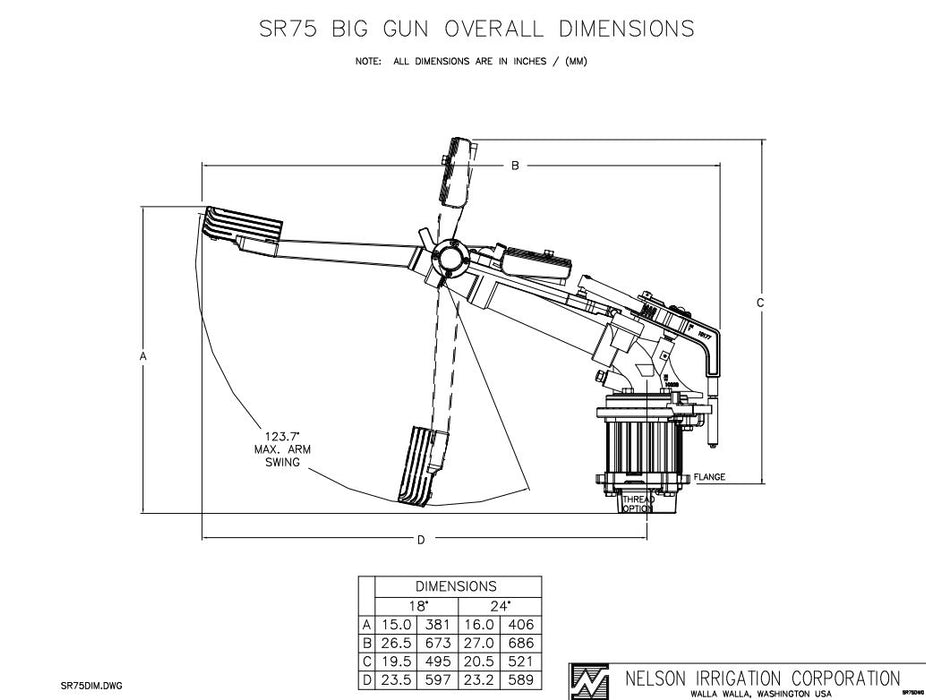 Nelson 75 Series SR75 Part Circle Big Gun Sprinkler
