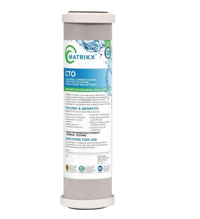 20" x 4.5" Coconut Carbon Block Flow Filter Cartridge For Chlorine Taste & Odor Reduction