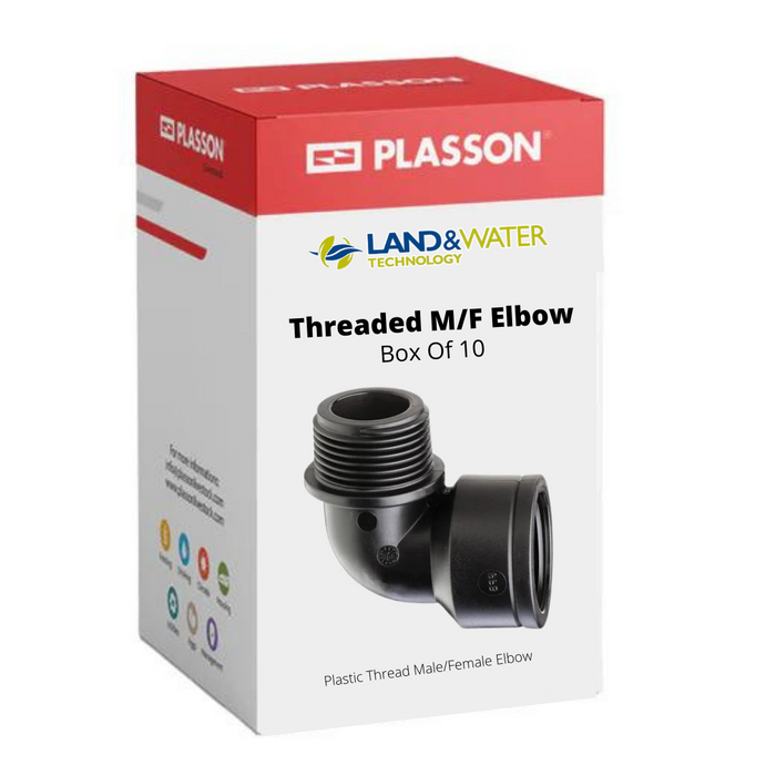 Plasson 90° Threaded Female-Male BSP Elbow - Box of 10