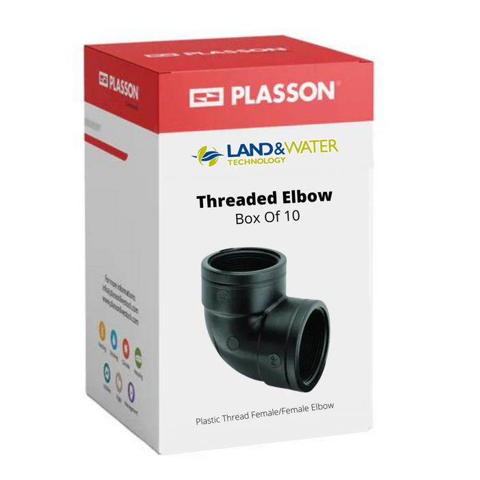 Plasson 90° Threaded BSP Elbow - Box of 10