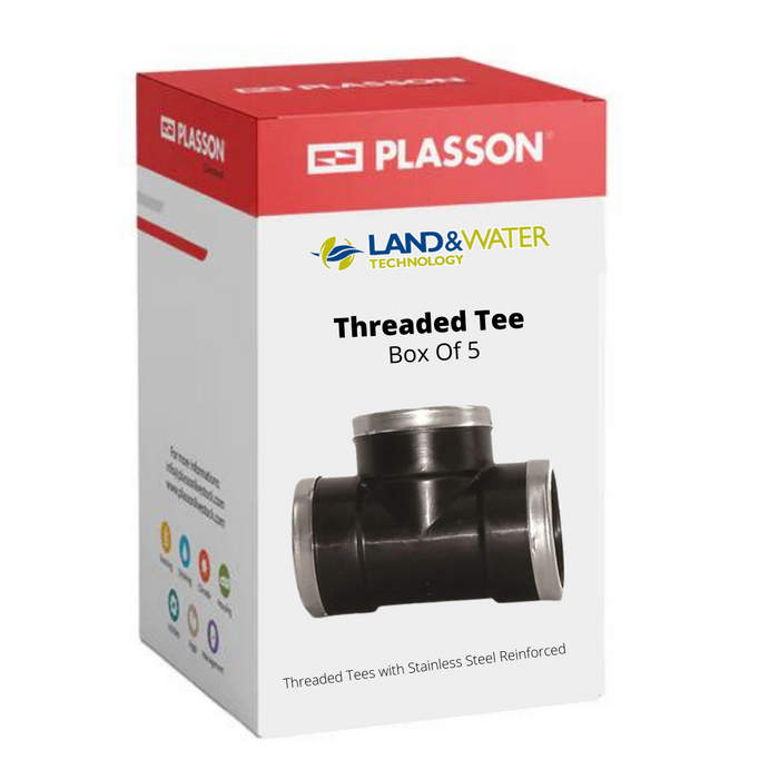 Plasson Threaded BSP Tee (Stainless Steel Reinforced) - Box of 5