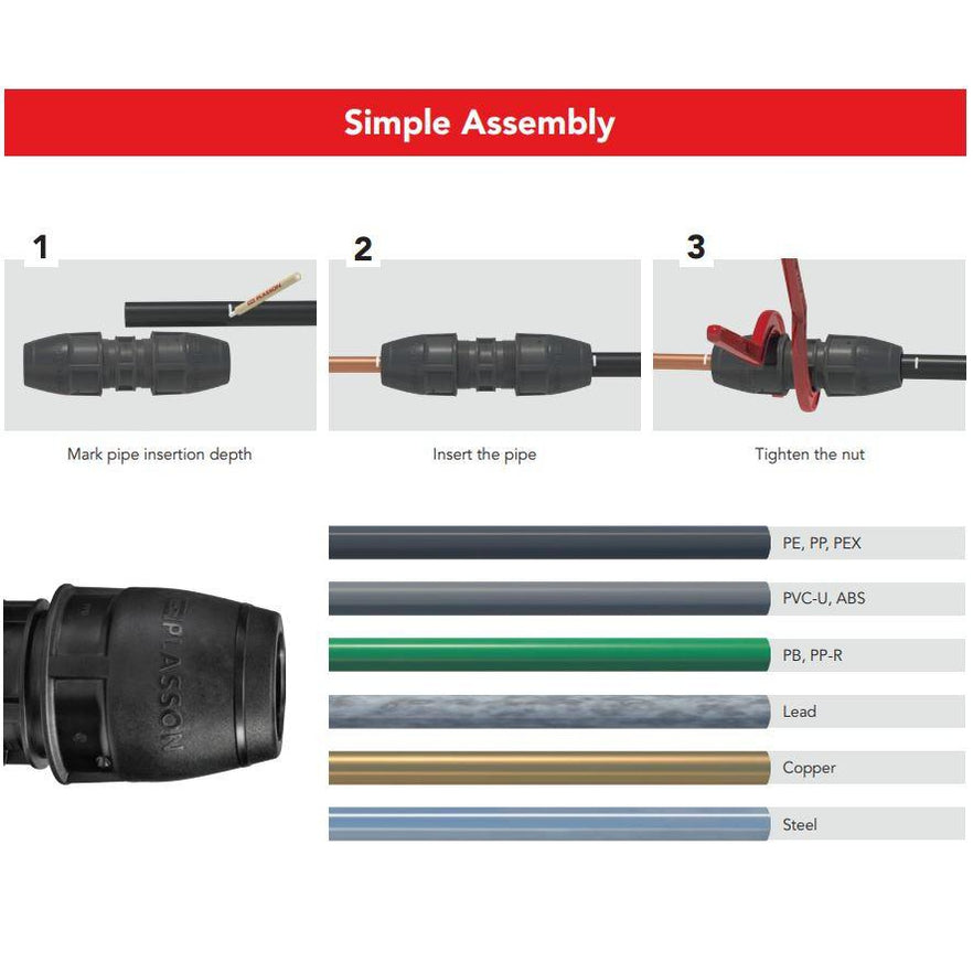 Plasson Universal Slip Repair Coupler Shop Online