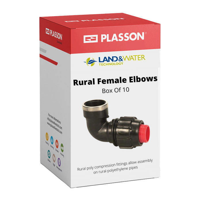 Plasson Rural Female Elbows for Redline Poly