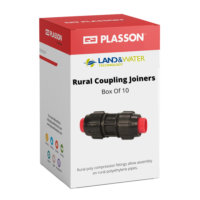Plasson Rural Coupling Joiners for Redline Poly - Box of 10