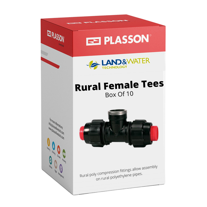 Plasson Rural Female Tees for Redline Poly - Box of 10