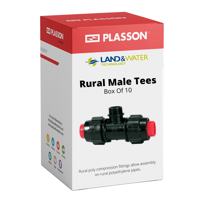 Plasson Rural Male Tees for Redline Poly - Box of 10