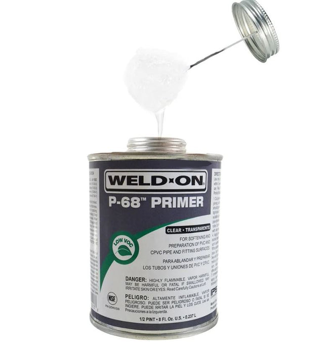 Weld-On P68 Clear PVC Primer Fluid with Brush